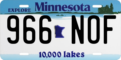 MN license plate 966NOF