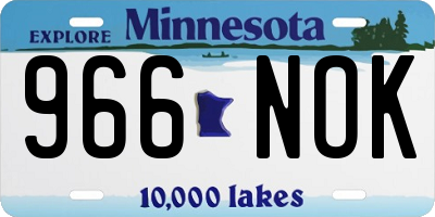 MN license plate 966NOK