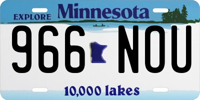 MN license plate 966NOU