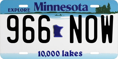 MN license plate 966NOW