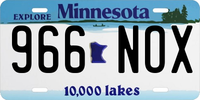 MN license plate 966NOX