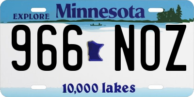 MN license plate 966NOZ