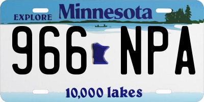 MN license plate 966NPA