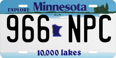 MN license plate 966NPC