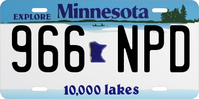 MN license plate 966NPD