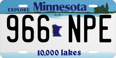 MN license plate 966NPE