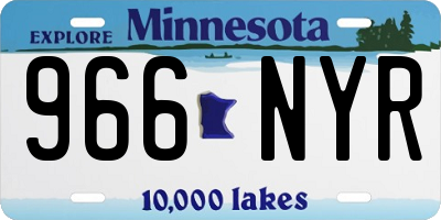 MN license plate 966NYR