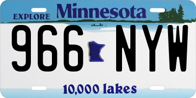 MN license plate 966NYW