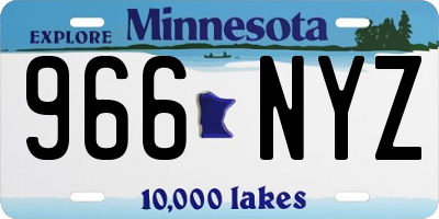 MN license plate 966NYZ