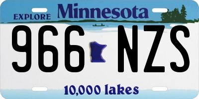 MN license plate 966NZS