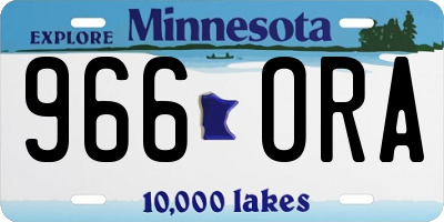 MN license plate 966ORA