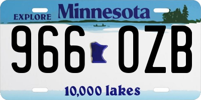 MN license plate 966OZB