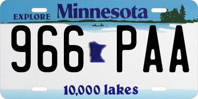 MN license plate 966PAA