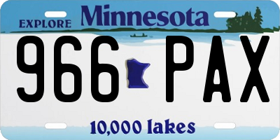 MN license plate 966PAX