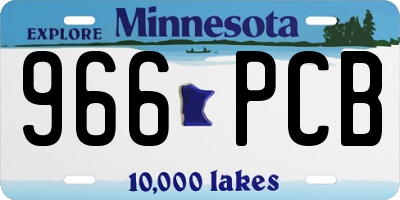MN license plate 966PCB