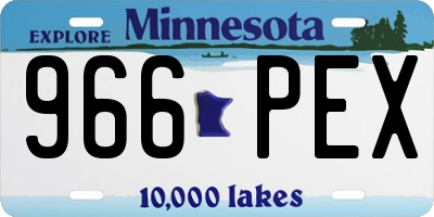MN license plate 966PEX