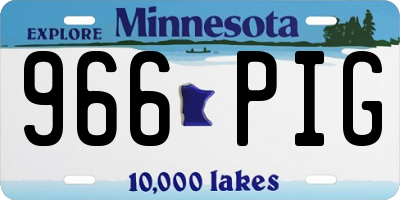 MN license plate 966PIG