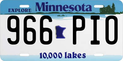 MN license plate 966PIO