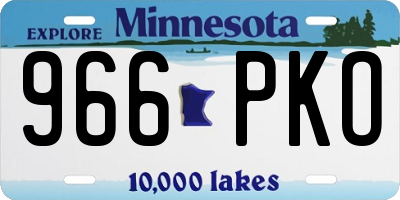 MN license plate 966PKO