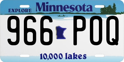 MN license plate 966POQ