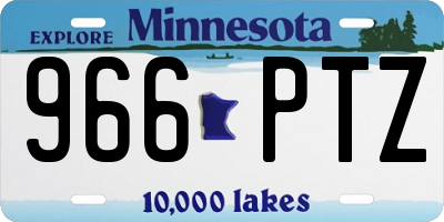 MN license plate 966PTZ