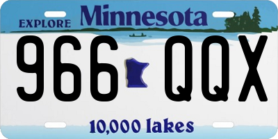 MN license plate 966QQX