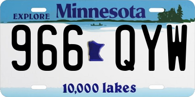 MN license plate 966QYW