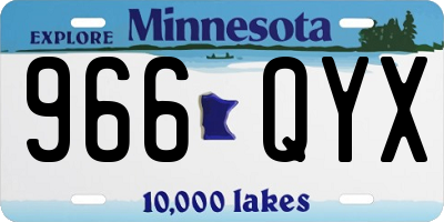 MN license plate 966QYX
