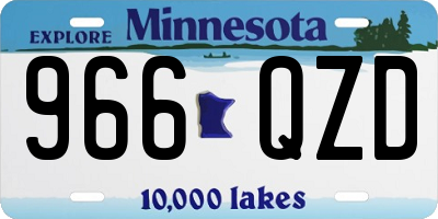 MN license plate 966QZD
