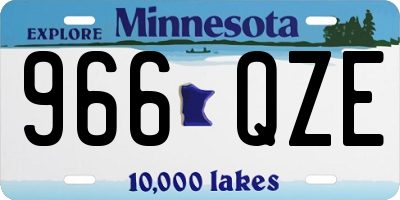 MN license plate 966QZE