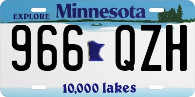 MN license plate 966QZH