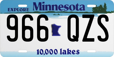 MN license plate 966QZS