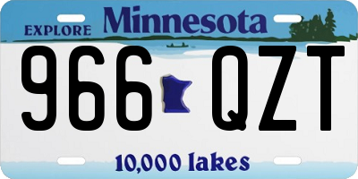 MN license plate 966QZT