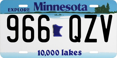 MN license plate 966QZV
