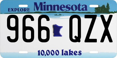 MN license plate 966QZX