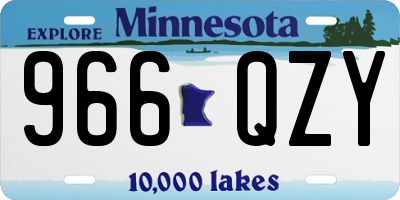 MN license plate 966QZY