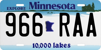 MN license plate 966RAA