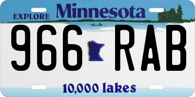 MN license plate 966RAB