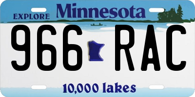 MN license plate 966RAC