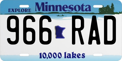 MN license plate 966RAD