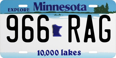 MN license plate 966RAG