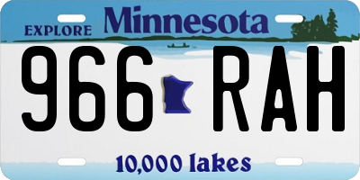 MN license plate 966RAH