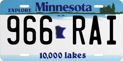 MN license plate 966RAI