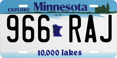 MN license plate 966RAJ