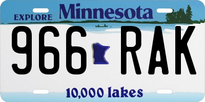 MN license plate 966RAK
