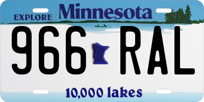 MN license plate 966RAL