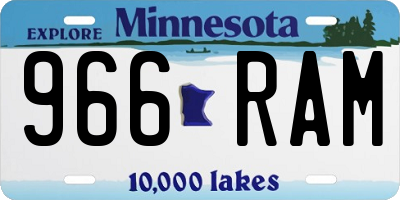 MN license plate 966RAM