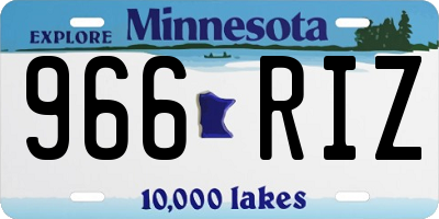 MN license plate 966RIZ