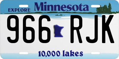 MN license plate 966RJK