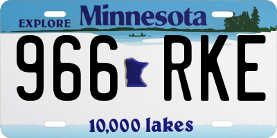 MN license plate 966RKE